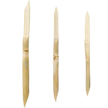 AUEAR 3 Pack Bamboo Double Head Pointed Stylus Pen Reed Pens Pottery Ceramic Shaping Tools Polymer Clay Tool