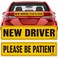TOTOMO New Driver Magnet for Car Sign 2Pack New Driver Please Be Patient Large 12 x 3 x 01 Reflective Magnets for Student or Rookie Learner Drivers Removable Reusable