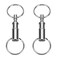 Onwon 2 Pieces Quick Release Keychain Detachable Pull Apart Key Rings Keychains Removable Handy Keying Double Spring Split Snap Seperate Chain Lock Holder Convenient Accessory