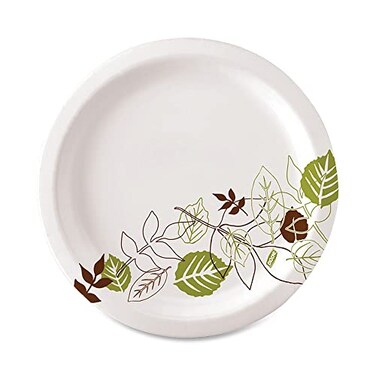 Dixie Pathways SoakProof Shield Mediumweight Paper Plates Wisesize 688 Dia Greenburgundy 125pack