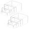 NIUBEE Acrylic Display Risers Stand 2 Sets3 Steps Clear Riser Shelf Showcase for Amiibo Funko POP Figures 3x3x4