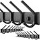 WEBI Coat Rack Wall Mounted10 Hooks for Hanging Coats30 Inch Hook Rack Hook Rail Coat Hanger Wall Mount for BackpackClothesJacketBlack2 Packs