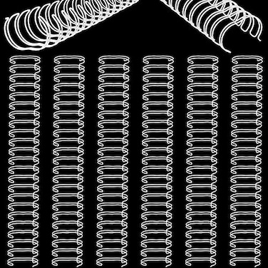 Zonon 6 Pieces Binding Wire Twin Loop Spines Double Loop Binding Wire 1 Inch Cinch Diameter 23 Holes for Teacher Student Document Notebook MakingWhite