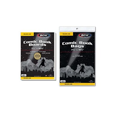 BCW Golden Age Comic Bags and Backing Boards 100 ct