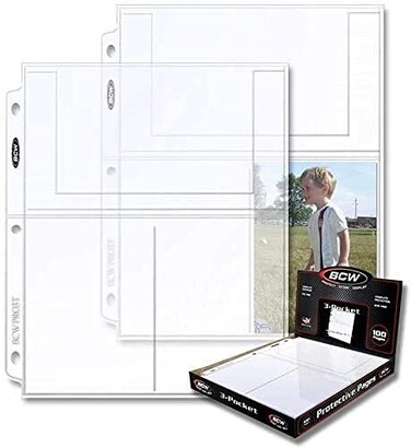 BCW Bcw Pro 3Pocket Postcard Protective Page Box 4 x 6 Pack of 100 400PACK