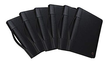 Case it CaseIt Executive Zippered Padfolio with Removable 3Ring Binder and Letter Size Writing Pad Black 6 Pack