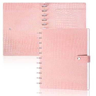 WANGDEFA PU Leather 8511in Discbound Cover And Disc Set with 11 Pcs Discbound Discs 1in Disc Bound Notebook Accessories Discbound Planner Cover Notebook Planner System For officeNot including book Pin
