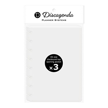 Discagenda Clear TopOpening Pocket 2nd Edition A5 58x83in 3 Pack for Discbound Planner Personal Organizer