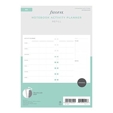 Filofax Lifestyle Refill A5 Size Notebook Refill White Paper Activity Planner 56 Sheets B132849