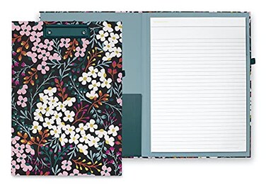 kate spade Kate Spade New York Clipboard Folio with Low Profile Clip Professional Padfolio Includes Lined Notepad Pen Loop and Pocket Fall Floral