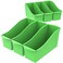 Storex Large Book Bin Interlocking Plastic Organizer for Home Office and Classroom Green 6Pack 71104U06C