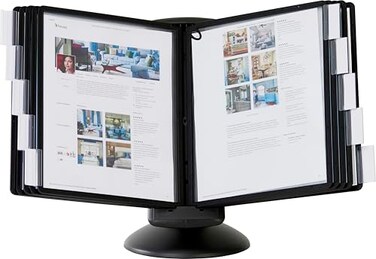 Durable Motion Reference System with 10 DoubleSided Panels in LetterSize 85 x 11 Inches Black Sherpa Design Desk Reference Organizer