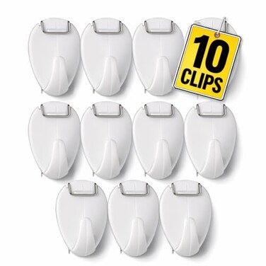 1InTheOffice White Cubicle Hooks Deluxe Recycled 2 LB Capacity 10 Pack