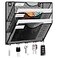 EasyPAG 3 Pocket Mesh Wall File Organizer with Key Hooks Hanging Paper Folder Holder with Classify Label Vertical Wall Mount Mail Organizer for Office Home Classroom Black
