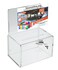 SOURCE ONE Source One Small 5Inch Wide Deluxe Oblong Donation Box with Ad Frame Free Lock Clear