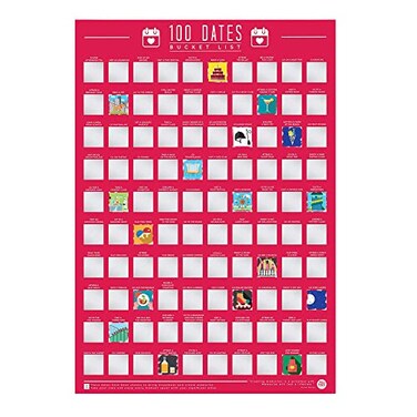 Gift Republic 100 Dates Bucket List Scratch Poster
