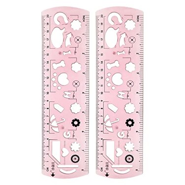 HARFINGTON 2pcs Unbreakable Flexible Rulers 20cm8 Double Scale Shatterproof Folding Plastic Ruler for Classrooms Home Office Light Pink