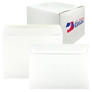Minas Envelope 500 6 x 9 Booklet Envelopes Open Side Sturdy 24lb White Gum Flap 500Box