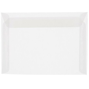 JAM Paper JAM PAPER 9 x 12 Booklet Translucent Vellum Envelopes Clear 25Pack