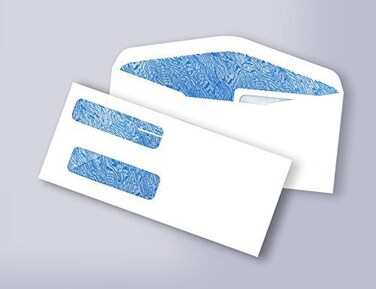 NextDayLabels 100 Double Window Security Check Envelopes Compatible with QuickBooks and Other Checks