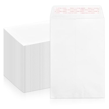 Goefun White Catalog 6x9 Envelopes Self Seal 250 PCS Security Printable Envelopes 6x9 for Mailing 100 GSM Paper