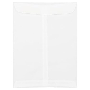 JAM Paper JAM PAPER 9 x 12 Open End Catalog Translucent Vellum Envelopes Clear 100Pack