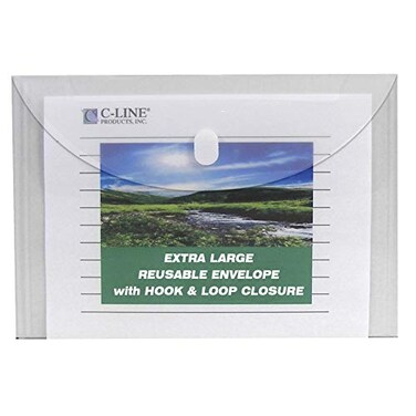 C-Line CLine Reusable Biodegradable Poly Envelopes Side Loading Letter Size Clear 5 Envelopes per Pack 35107