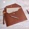 WONDERPOOL Wonderpool Envelope Case A4 PU Leather File Jacket Pocket Folder Document Case Bag with Removable Hand Strap and 4 Pocket for Documents Tablet Phone Stationery Coffee