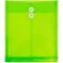 JAM Paper JAM PAPER Plastic Envelopes with Button String Tie Closure Letter Open End 9 34 x 11 34 Lime Green 12Pack