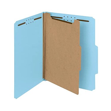 SMEAD Smead 100 Recycled Pressboard Classification File Folder 1 Divider 2 Expansion Letter Size Blue 10 per Box