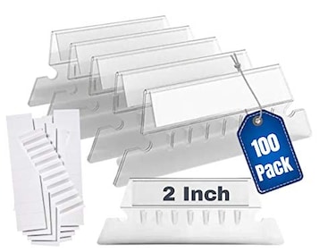 1InTheOffice Plastic Clear Tabs and Inserts 2 x 58 100Pack 2