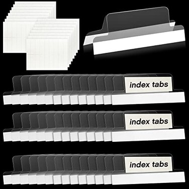 Gersoniel 25 Pieces 2 Inch Insertable SelfAdhesive Tabs with Printable Inserts with File Folder Labels Sticky Plastic Index Clear Divider Stick on File Self Adhesive for Books Page