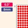 TownStix 16000 Pack 14 Small Dot Stickers Round Labels Red