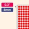 TownStix 16000 Pack 14 Small Dot Stickers Round Labels Red