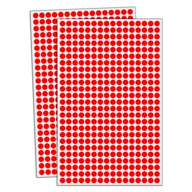 TownStix 16000 Pack 14 Small Dot Stickers Round Labels Red
