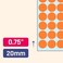 TownStix 2000 Pack 34 Round Dot Stickers Circle Labels Orange