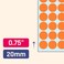 TownStix 2000 Pack 34 Round Dot Stickers Circle Labels Orange