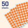 TownStix 2000 Pack 34 Round Dot Stickers Circle Labels Orange