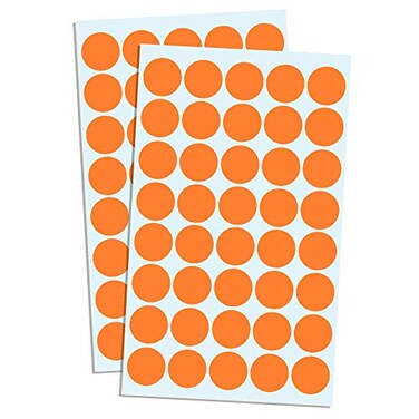 TownStix 2000 Pack 34 Round Dot Stickers Circle Labels Orange