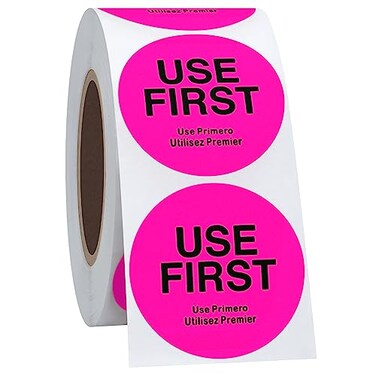 hycodest Hycodest 500 Pcs 15 Use First Stickers Small Stickers Circle Label Dot Labels Fluorescent Paper Fluorescent Pink