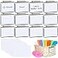 Zonon Basket Bin Labels Clips Label Holders Stainless Label Holders Removable Metal Bin Clips with Replacement Papers for Labeling Classification Induction 12 Pack