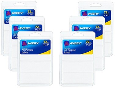 Avery Removable Writable Rectangular Labels 1 x 3 Inch White Pack of 6 6728