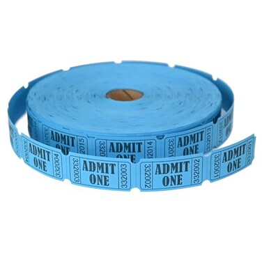 L LIKED 2000 Blue Raffle Tickets with Perforations and Consecutive NumbersSingle Ticket Roll for Events Carnivals Door Prizes Drinks