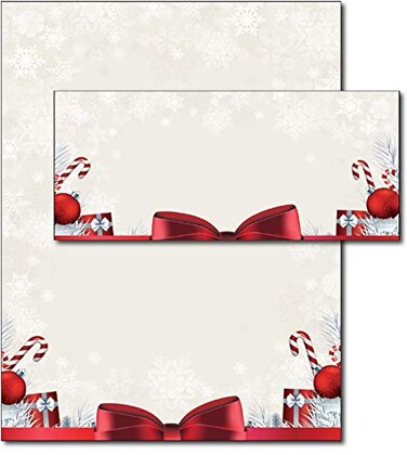 Desktop Publishing Holiday Present Christmas Stationery Envelopes 20 Sets