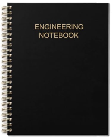 Tuun Fuplan Engineering NotebookEngineer Graph Paper Notebook 25 Grid Format Lab Notebook Quad Ruled Book with Grid Pages Table of Contents for Chemistry Physics Biology 8 x 10 Spiral Bound Black