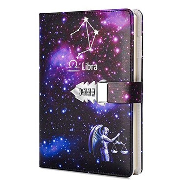 ARRLSDB A5 Creative Password Lock Journal PU Leather Combination Lock Diary Locking Diary Notepad Libra