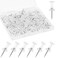 CCINEE 200 PCS Standard Clear Thumb Tacks Steel Sharp Point and Clear Plastic Head Push Pins for Bulletin Board Fabric Marking Crafts and Office Organization