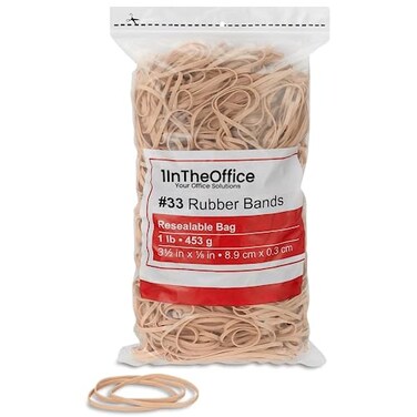 1InTheOffice Rubber Bands 33 1 lb Bag 640Pack