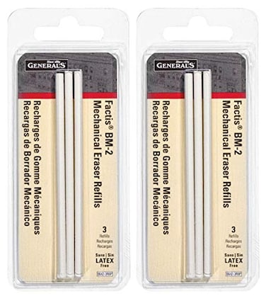GENERAL'S Factis Pen Style Mechanical Eraser Refills 3Pkg