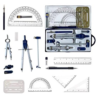 NEWSOURCE Profesional Compass for Geometry Up to 18 inch DiameterGeometry Precision Tool for studentDrawing Tools Drafting Kits for EngineerDrawing ToolGeometry SetMath Geometry Kits Set